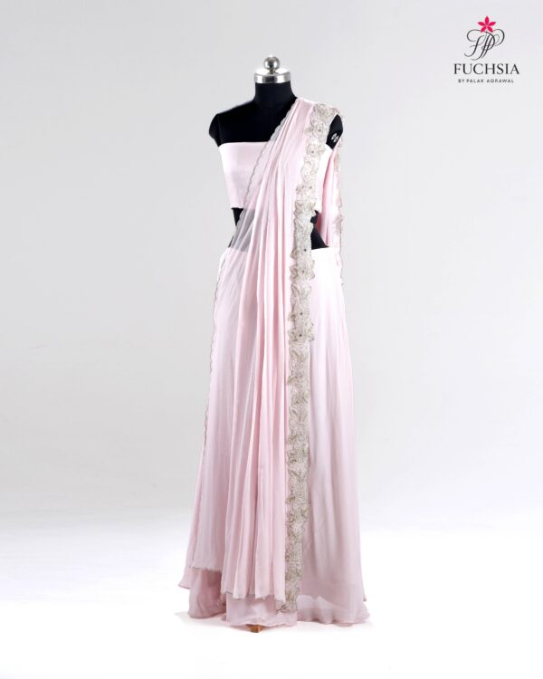 Celeste Grace Saree in Georgette with Swarovski & Zardosi Handwork